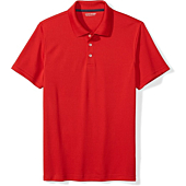 Amazon Essentials Men's Slim-Fit Quick-Dry Golf Polo Shirt, Red, Medium