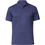 Men's Athletic Golf Polo Shirts, Dry Fit Short Sleeve Workout Shirt, Dark Blue M