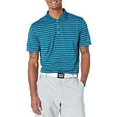 Amazon Essentials Men's Slim-Fit Quick-Dry Golf Polo Shirt, Teal Blue, Stripe, X-Small