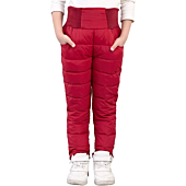 UGREVZ Girls Boys Snow Pants 2-9 Years Old Thick Winter Warm Pants Girl Activewear Clothes(A0001Red-3)