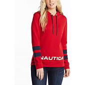 NAUTICA Women's Classic Supersoft 100% Cotton Pullover Hoodie Hooded Sweatshirt, Nautica Red, Large US