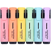 TWOHANDS Highlighter,Pastel Colors,Chisel Tip Marker Pen,6 Assorted Colors, for Adults & Kids,School Supplies,with Large Ink Reservoir for Extra Long Marking Performance 20079