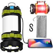 Wsky Rechargeable Camping Lantern, 1800LM Camp Light Camping Lamp, 6 Modes, 4400 Capacity Power Bank - Best Lantern Flashlight for Camping Outdoor Hurricane Emergency Everyday Flashlight