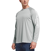 BALEAF Men's Long Sleeve UV Shirts Sun Protection UPF 50+ Shirt SPF Lightweight Quick Dry Rash Guard for Hiking Fishing Gray Size M