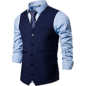 DONGD Mens Formal Suit Vest Business Dress Vest for Suit or Tuxedo