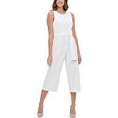 Tommy Hilfiger Women's Cropped Jumpsuit, Ivory, 2