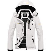 GEMYSE Women's Mountain Waterproof Ski Snow Jacket Winter Windproof Rain Jacket (White,Small)