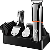 SURKER Beard Trimmer for Men Hair Clippers Body Mustache Nose Hair Groomer Cordless Precision Trimmer 6 in 1 Grooming Kit Waterproof USB Rechargeable
