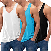COOFANDY Men's 3 Pack Tank Tops Cotton Performance Sleeveless Casual Classic T Shirts