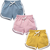 Big Girls 3 Pack Running Athletic Cotton Shorts, Workout and Fashion Dolphin Summer Beach Sports 10-12