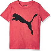 PUMA boys Big Cat Logo T-shirt T Shirt, High Risk Red Heather, Large US