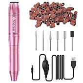 COSITTE Electric Nail Drill,USB Electric Nail Drill Machine for Acrylic Nails,Portable Electrical Nail File Polishing Tool Manicure Pedicure Efile Nail Supplies for Home and Salon Use,Pink