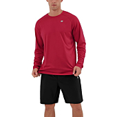ODODOS Men's Classic Fit Long Sleeve Athletic Tee Shirts UPF 50+ Sun Protection SPF T-Shirts Hiking Fishing Workout Tops, Wine, Medium