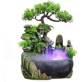 AMAVIP Rockery Stream Tabletop Fountain, Zen Meditation Indoor Waterfall Feature with Automatic Pump, for Home Office Bedroom Desk Decoration (Upgrade)