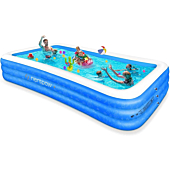 Inflatable Swimming Pool for Adults Kids, 130" X 73" X 22" Full-Sized Family Swimming Pool, Blow Up Pool for Outdoor, Garden, Backyard, Summer Water Party