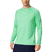 BALEAF Men's Long Sleeve Shirts Lightweight UPF 50+ Sun Protection SPF T-Shirts Fishing Hiking Running Beach Glass Size S