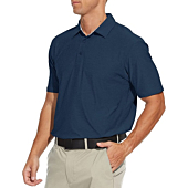 YAMANMAN Mens Golf Shirts Performance Dry Fit Moisture Wicking Casual Collared Golf Polo Shirts Short Sleeve Quick Dry Navy
