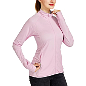 Willit Women's UPF 50+ Sun Protection Jacket SPF Shirts Long Sleeve Running Hiking Athletic UV Jacket Lightweight Pink M