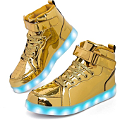 Wajin LED Light Up Shoes Kids High top Sneakers with USB Charging Flashing Luminous Shoes Dancing Sneakers for Boys Girls Toddles Gift