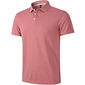 YUEZOON Men's Performance Short Sleeve Golf Polo Shirts Casual Moisture Wicking Quick Dry Collared Athletic T-Shirts (Pink, Medium)