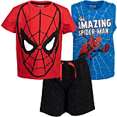 Marvel Avengers Spider-Man Little Boys3 Piece Outfit Set: T-Shirt Tank Top Shorts 6