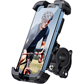 Motorcycle Phone Mount, Bike Phone Holder - Lamicall Upgrade Adjustable Cell Phone Holder, Bicycle Scooter Handlebar Phone Cradle Clip for iPhone 14 Plus / Pro Max / 13, Galaxy S9 and 4.7 - 6.8" Phone