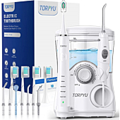 Water Flosser and Toothbrush Combo with 11 Tips, Torpyu Sonic Electric Toothbrush with Water Flosser for Teeth, Sonic Flossing Toothbrush, 600ML Detachable Tank for 120s Dental Oral Irrigator