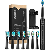 Sonic Electric Toothbrush , Bitvae Electronic Toothbrush for Adults with 8 Brush Heads , Travel Rechargeable Power Toothbrush for 30 Days Using , Ultrasonic Toothbrush 5 Modes and Timer