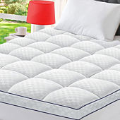 BedLuxury Queen Mattress Pad Extra Thick Cooling Mattress Topper for Back Pain Breathable Pillow Top Plush Soft with 8-21 Inch Deep Pocket - White