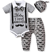 Newborn Infant Baby Boys Clothes Outfit Have Arrived Short Sleeve for Spring Clothing Summer 0 - 3 Months Gray