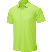 TACVASEN Men's Classic Polo Shirts Summer Short Sleeve Golf Tennis Polo Solid Hiking T-Shirts Yellow Green 2XL