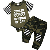 0-3 Months Baby Boy Clothes Outfit Newborn Infant Set Green Letter Printed Romper Pant Cotton Clothing for Baby Boys