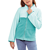 Girls Fleece Jacket Full-Zip Long Sleeve Stand Collar Coat with Pockets 12-13 Years
