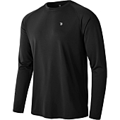 TBMPOY Men's Long Sleeve Rash Guard Shirts UPF 50+ Sun Protection Hiking Shirts Lightweight Outdoor Athletic Fishing Tops Black XL