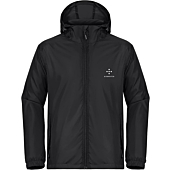 Mens Windbreaker Jackets Lightweight with Hood Packable Shell Coat Outwear Outdoor Hiking Travel Black M