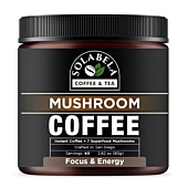 Solabela Coffee Organic Mushroom Coffee (40 Servings) with 7 Superfood Mushrooms, Great Tasting Arabica Instant Coffee, Includes Lion's Mane, Reishi, Chaga, Cordyceps, Shiitake, Mitake, and Turkey Tail