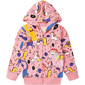 Girls Zip Up Jackets Baby Toddler Girl Hoodies Dinosaur Sweatshirts with Pockets Kids Winter Coats Casual Outerwear 5t