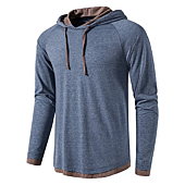LOCALMODE Mens Casual Fashion Athletic Sweatshirt Lightweight Active Pollover Shirt Hoodie Blue S