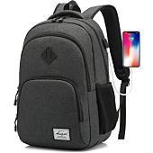 AUGUR men's slim laptop backpack (15.6") with USB charging port & water resistance at Best Market