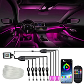 Car Interior Led Kit, WEBUPAR Car Accessories 10 in 1 Ambient Lighting Kits with APP Control, 315 inches Fiber Optic, Multicolor RGB Neon Car LED Strip Lights with Music Sync Mode and DIY Mode