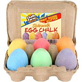 Egg Sidewalk Chalk, 6 Count, Assorted Colors, Non-Toxic, Washable, Art Set, Easter basket stuffers for toddler By Chalk City - Fun & Colorful!