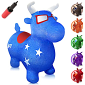 WALIKI Bouncy Horse Hopper | Benny The Jumping Bull Inflatable Hopping Pony for Toddlers | Blue