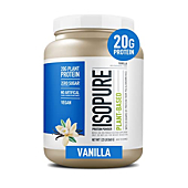 Vanilla Vegan Protein Powder from Isopure, with Monk Fruit Sweetener & Amino Acids, Post Workout Recovery, Sugar Free, Plant Based, Organic Pea Protein, Dairy Free, 22 Servings (Packaging May Vary)