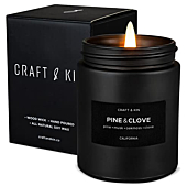 Scented Candles for Men | Pine and Clove Scented Candle | Soy Candles, Mens Candles for Home, Long Lasting Candles, Aromatherapy Candles, Masculine Candle, Spring Candles | Pine Candle in Black Jar