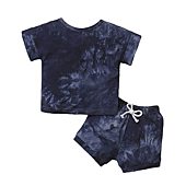 2T Baby Boy Clothes Tops Shorts Set Kids Baby Boy Outfits Tie-dye Baby Boy’s Clothing 2PCS Baby Clothes Boy Blue 2T/3T Boys Clothes