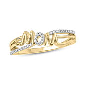 Diamond Mother Ring for Women in Yellow Gold