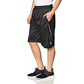 Southpole Men's Basic Basketball Mesh Shorts, Black/Black, X-Large