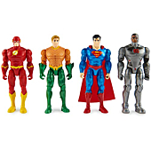 DC Comics, Justice League 4-Pack, 4-inch Action Figures - The Flash, Superman, Aquaman, Cyborg - Collectible Kids Toys for Boys and Girls Ages 3 and Up