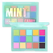 UCANBE Colorful Matte Makeup Eyeshadow Palette, 15 Shades Vibrant MACARON Pastel Eye Shadow Pallet, High Pigmented Blendable Rainbow Make Up Plattet Kit - Mint Candy