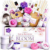 Soy Candle Making Kit for Adults - All-Inclusive Soy Wax Candle Maker Kit - Craft Kits for Adults Women - DIY Candle Making Supplies for Beginners Scented Candles Gift Set with Wicks, Tins, Dye, Mold